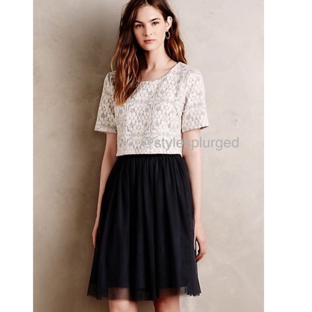 EUC ANTHRO Vintage Weston Lace & Tulle Dress size medium